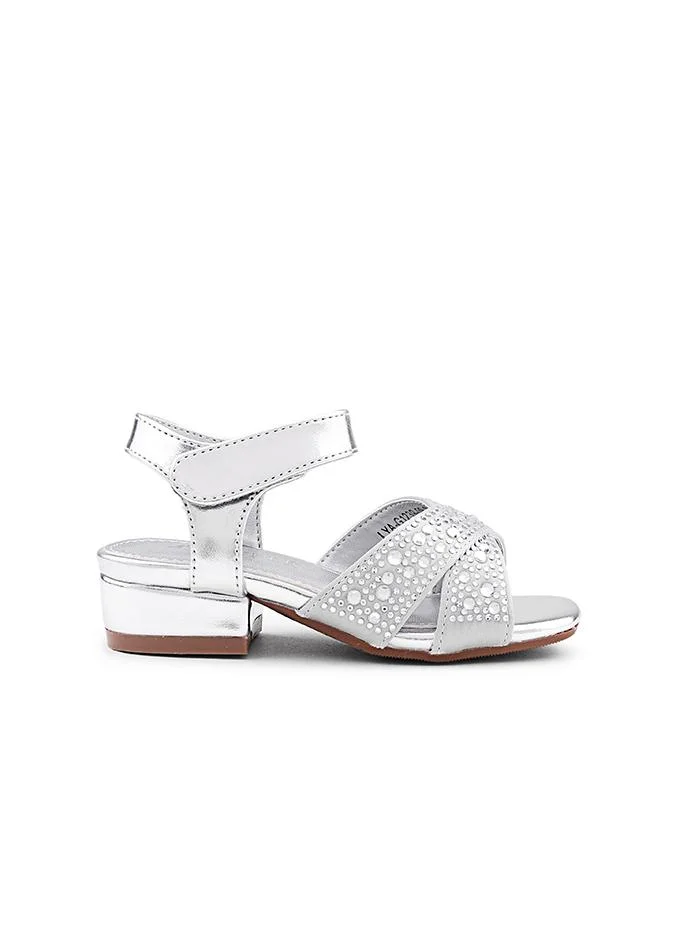 كابلي كعب عالي بكعب مربع وحزام للكاحل للبنات